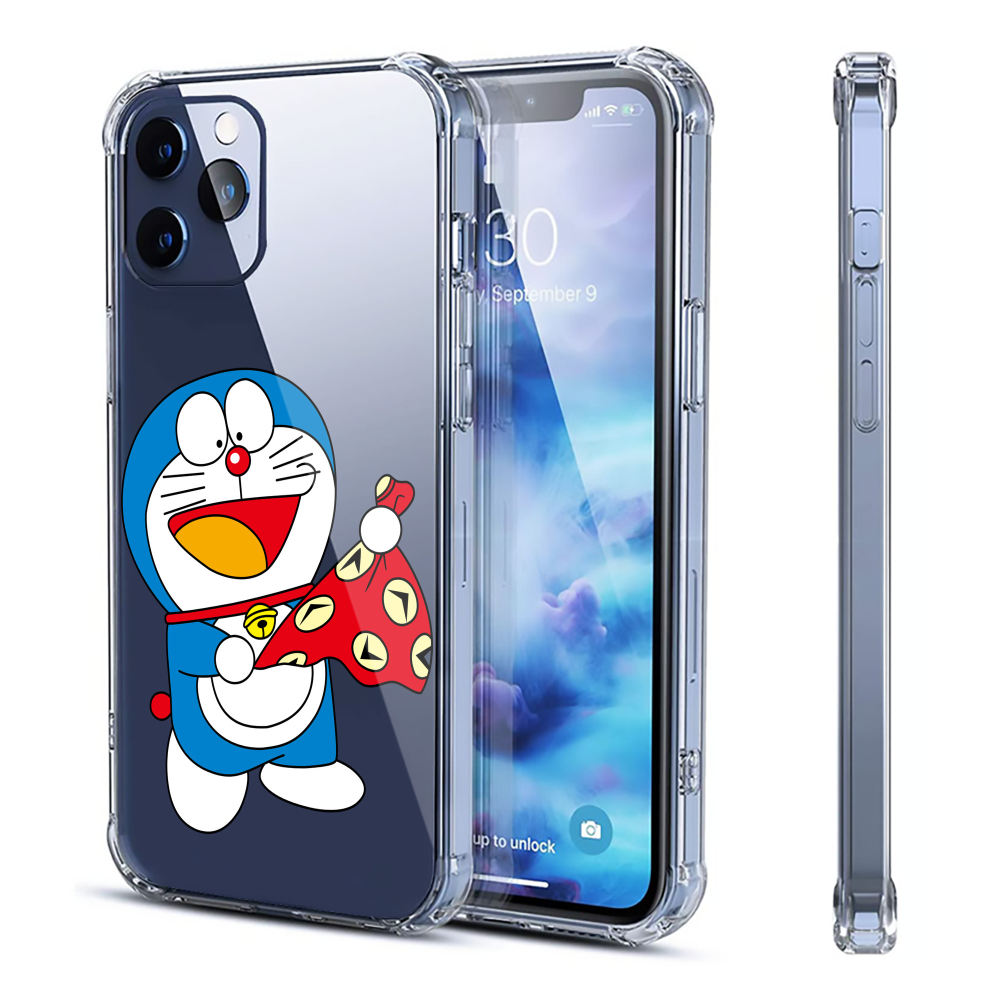 （画像用） ドラえもん Doraemon 【iPhone 12シリーズ対応】透明スマホケース（クリアソフトケース）